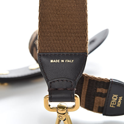 Fendi Ribbon Vitello Century FF 1974 Flat Studded Strap You Fango Marrone Ebano 3 of 4