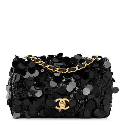 Chanel Sequin Mini Rectangular Flap Black 1 of 10