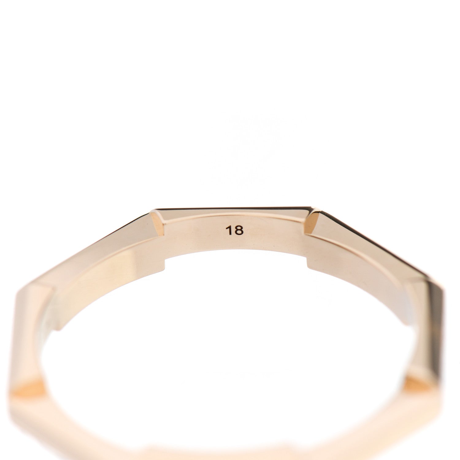 Gucci 18K Yellow Gold Link to Love Mirrored Ring 58 8.25 6 of 7