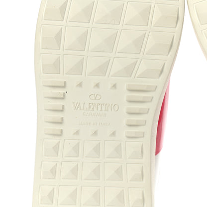 Valentino Garavani Calfskin Patent Womens Rockstud Open Sneakers 36.5 White Fuchsia 6 of 9