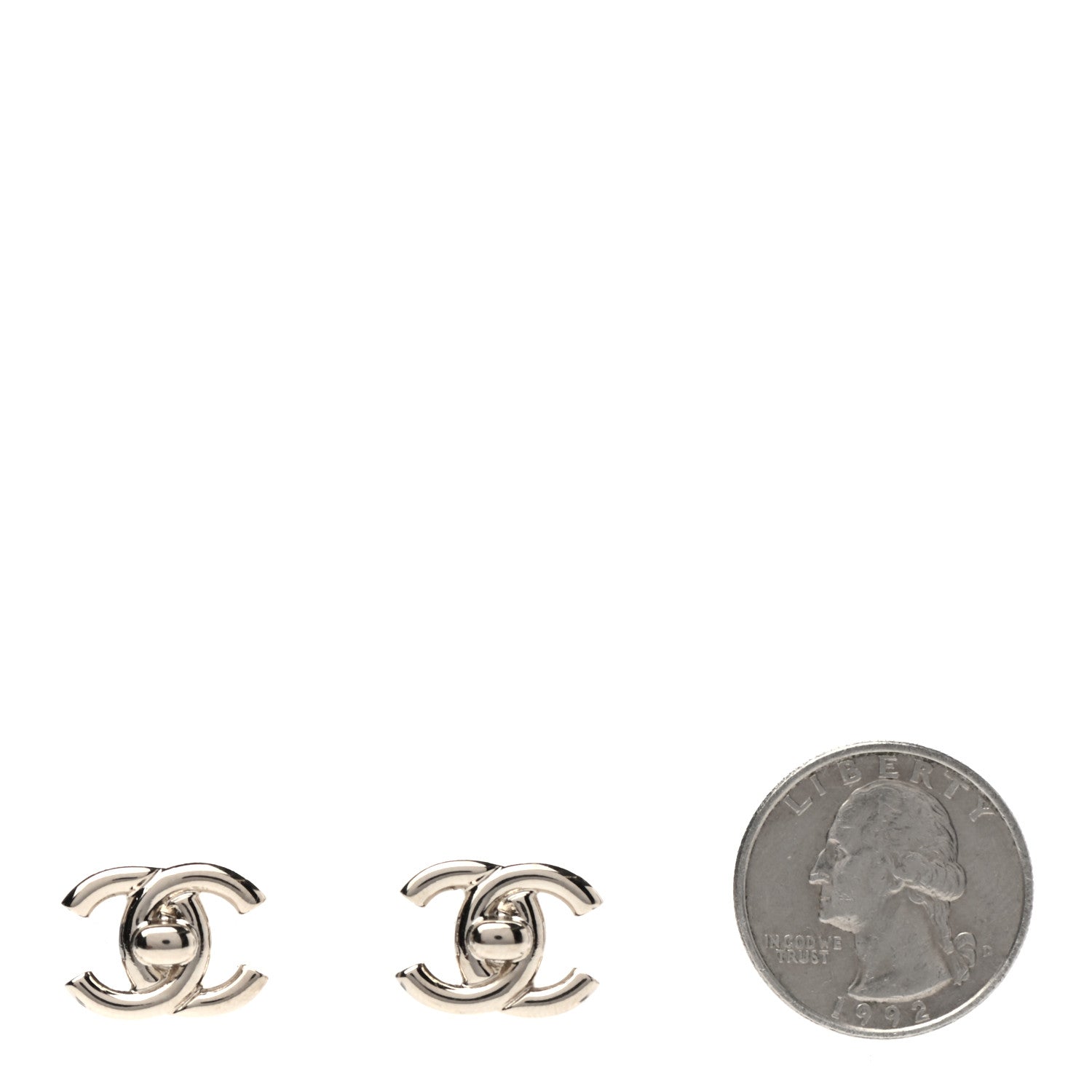 Chanel Metal CC Turnlock Clip On Earrings Gold 2 of 4