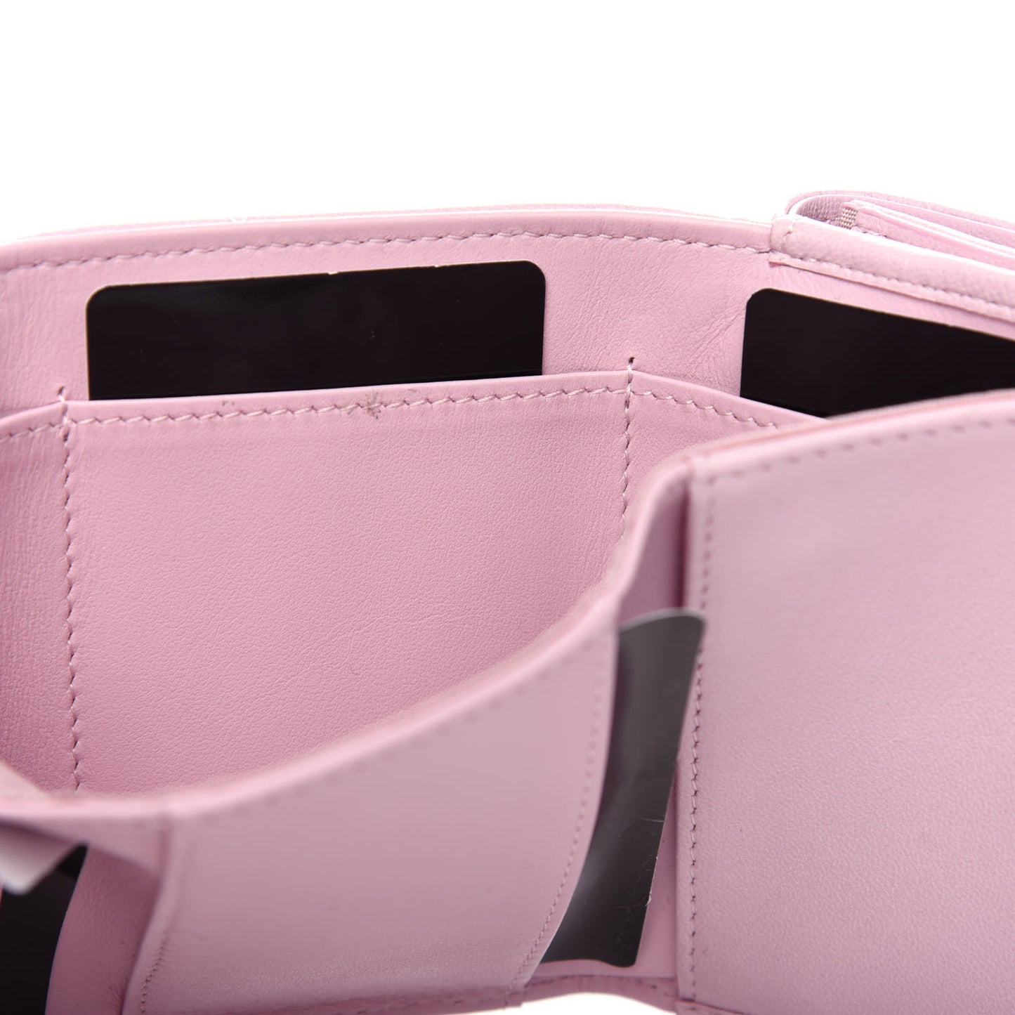 Goatskin Quilted Chanel 19 Flap Wallet Pink