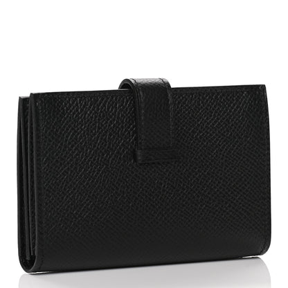 Hermes Epsom Monochrome Bearn Card Holder Wallet Black 3 of 8
