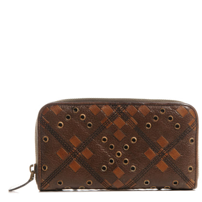 Bottega Veneta Cervo Tartan Zip Around Wallet 1 of 7