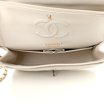 Chanel Caviar Quilted Medium Double Flap White 5 of 9