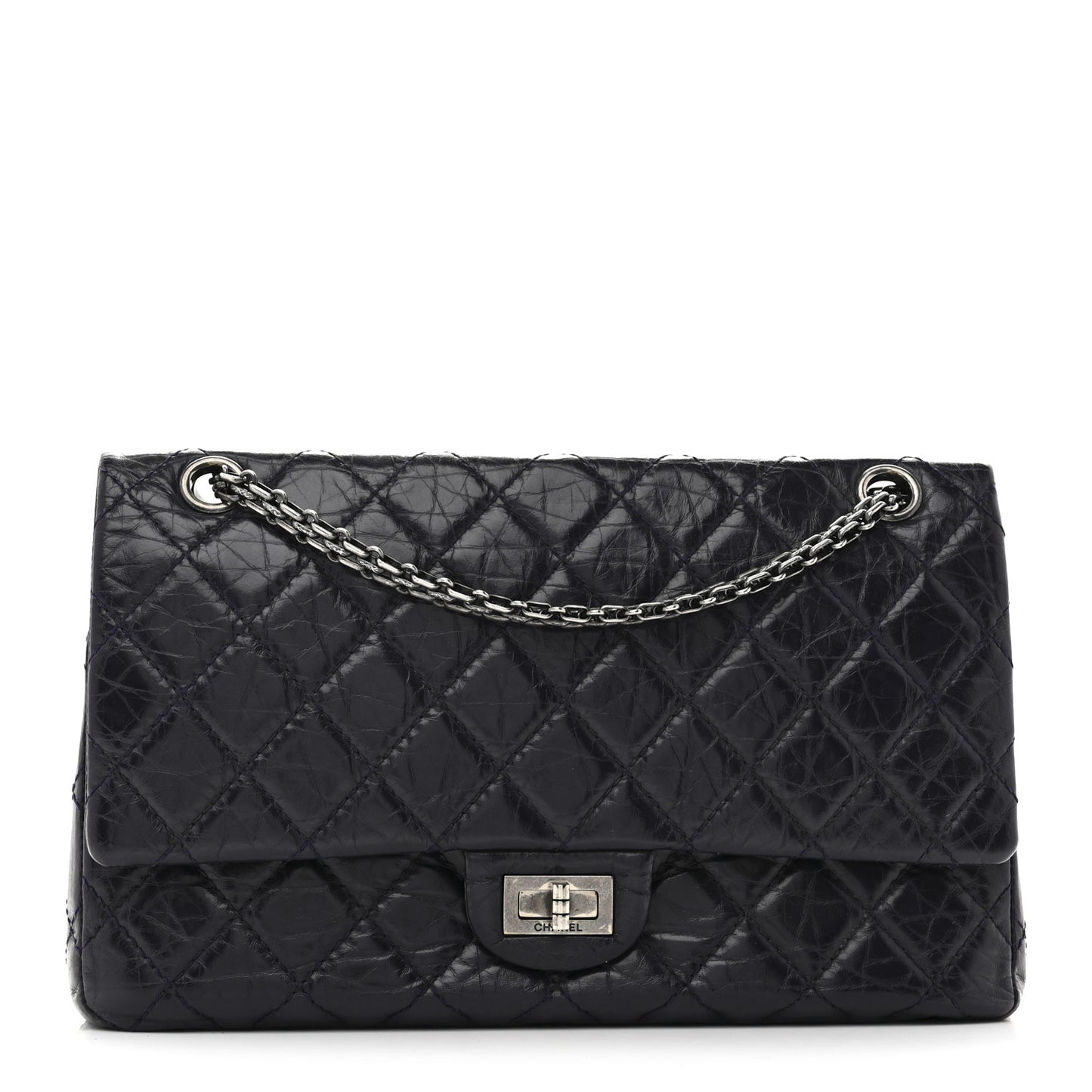 Aged Calfskin Quilted 2.55 Reissue 226 Flap Dark Purple