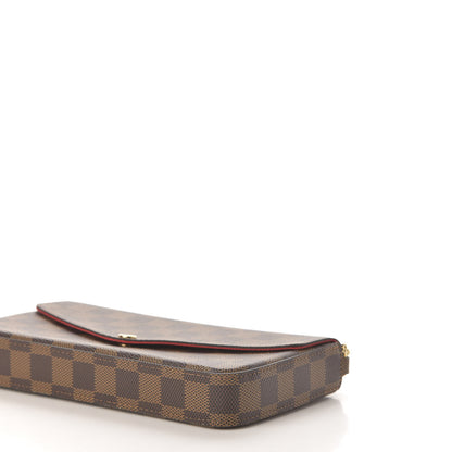 Louis Vuitton Damier Ebene Pochette Felicie Chain Wallet 9 of 11