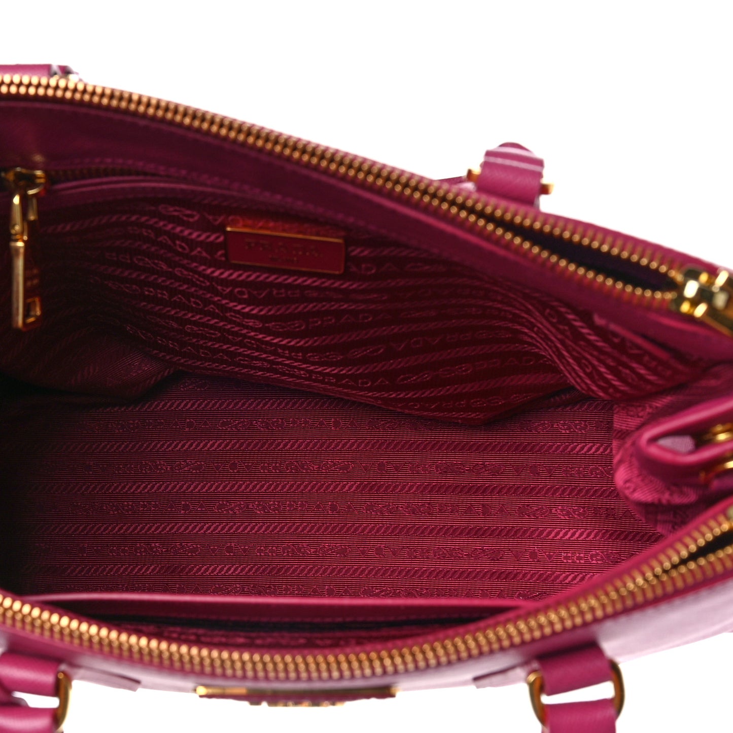 Saffiano Small Galleria Double Zip Tote Fuxia