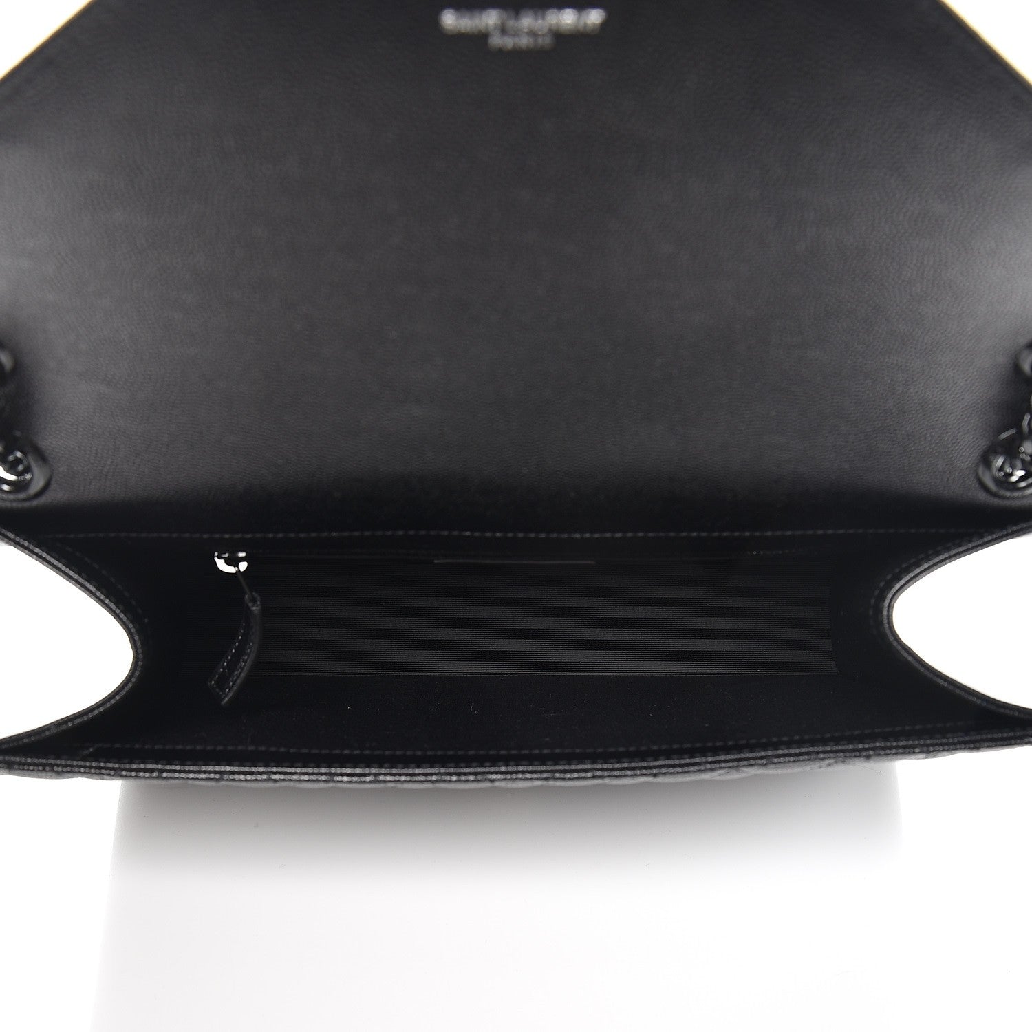 Saint Laurent Grain De Poudre Textured Mixed Matelasse Large Triquilt Monogram Monochrome Satchel Black 6 of 13
