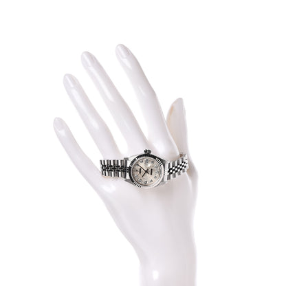 Rolex Stainless Steel 18K White Gold Diamond 26mm Oyster Perpetual Datejust Watch Silver Jubilee 79174 2 of 5