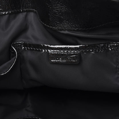 Burberry Nylon Beat Check Pleated East West Tote Black 5 of 9