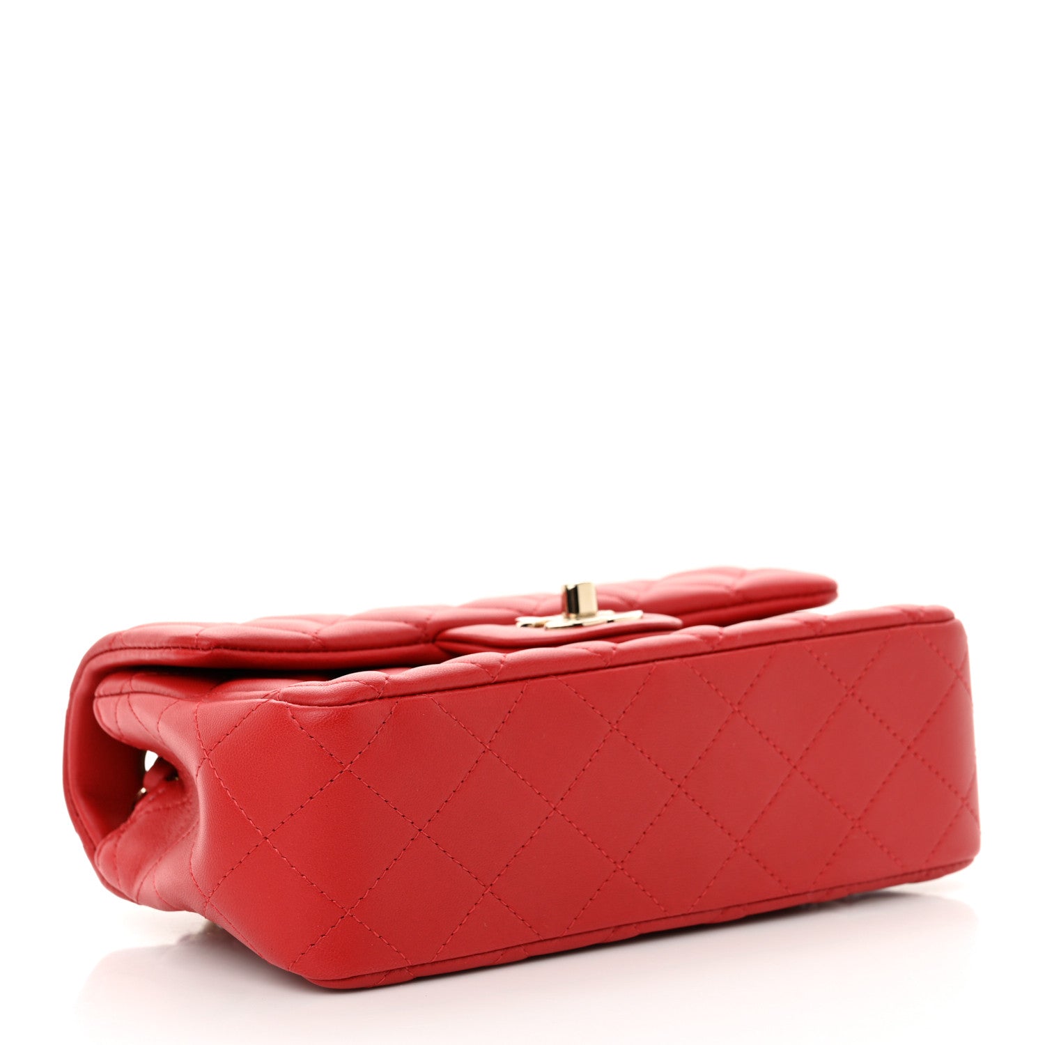 Chanel Lambskin Quilted Mini Rectangular Flap Red 4 of 11
