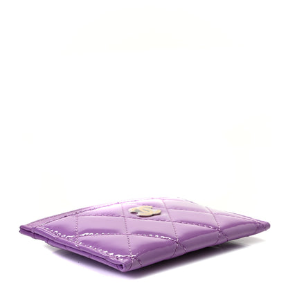 Chanel Patent Quilted Card Holder Purple 7 of 10