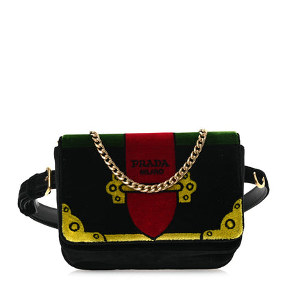 Prada Velvet Cahier Belt Bag Black 1 of 16