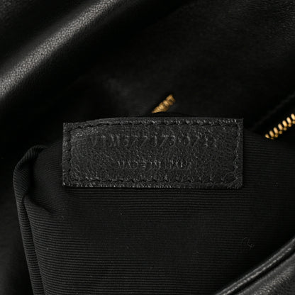Saint Laurent Lambskin Quilted Medium Loulou Puffer Monogram Chain Satchel Black 7 of 11