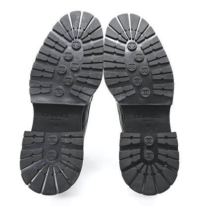 Chanel Calfskin Quilted CC Mocassin Loafers 38 Black 6 of 10