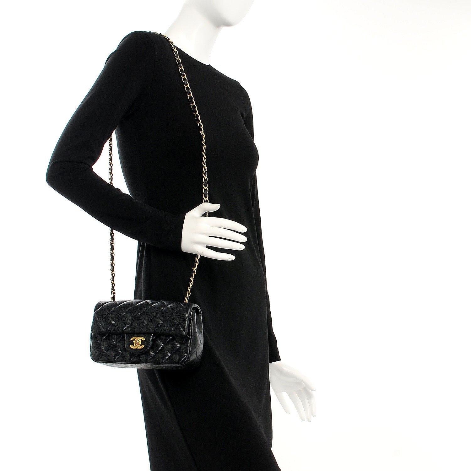 Chanel Caviar Quilted Mini Rectangular Flap Black 2 of 8