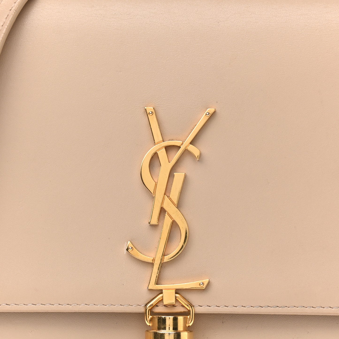 Smooth Calfskin Classic Monogram Kate Tassel Chain Wallet Light Natural