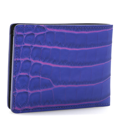 Louis Vuitton Crocodile Multiple Wallet Blue Rose 3 of 6