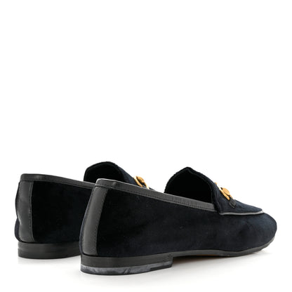 Gucci Velvet Horsebit Womens Jordaan Loafers 35.5 Black 4 of 10