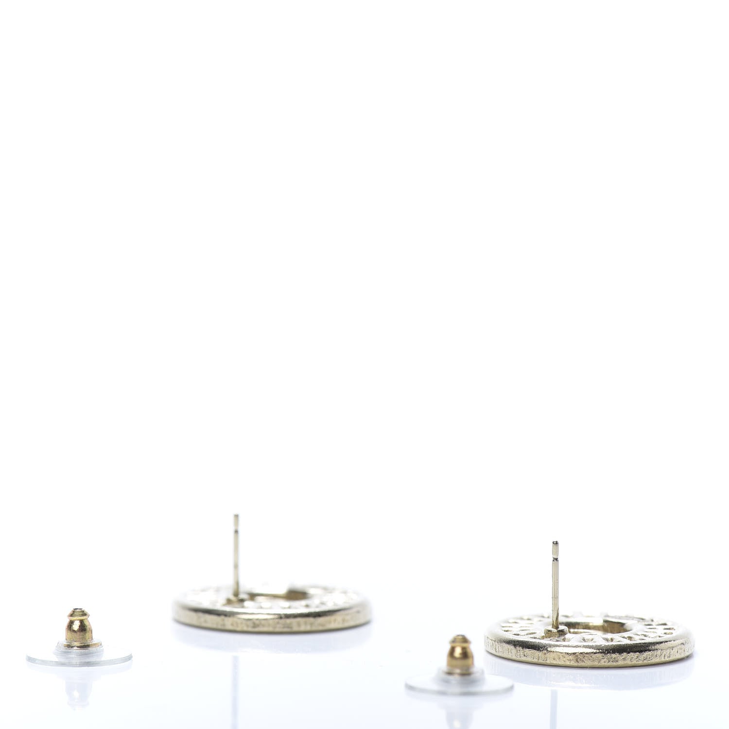Chanel Pearl Crystal CC Round Earrings Gold 3 of 5