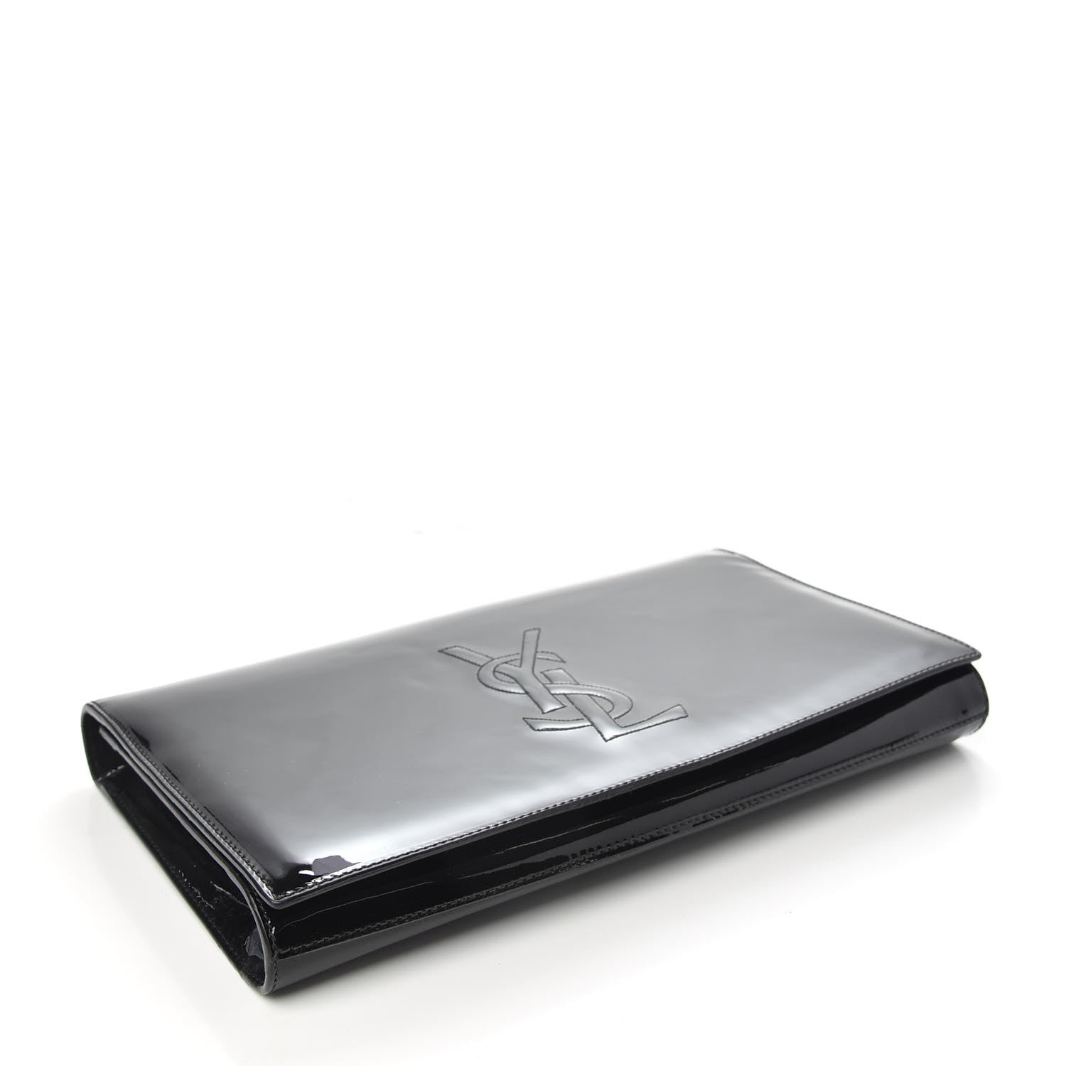 Saint Laurent Patent Monogram Large Belle De Jour Clutch Black 4 of 8