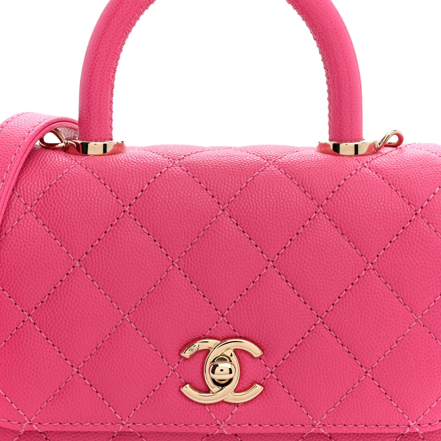 Caviar Quilted Extra Mini Coco Handle Flap Pink