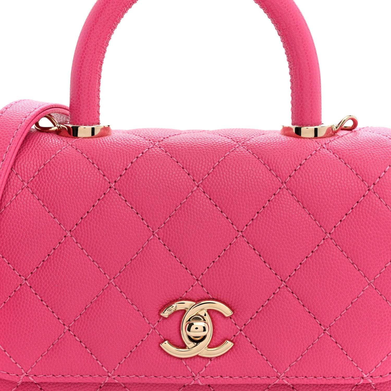 Chanel Caviar Quilted Extra Mini Coco Handle Flap Pink 8 of 11