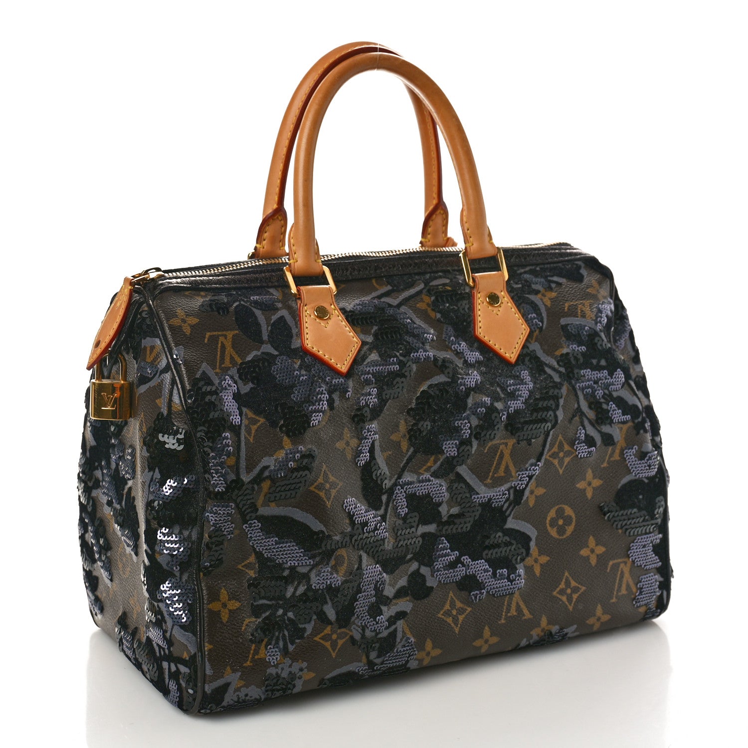 Louis Vuitton Monogram Fleur De Jais Sequins Speedy 30 3 of 11