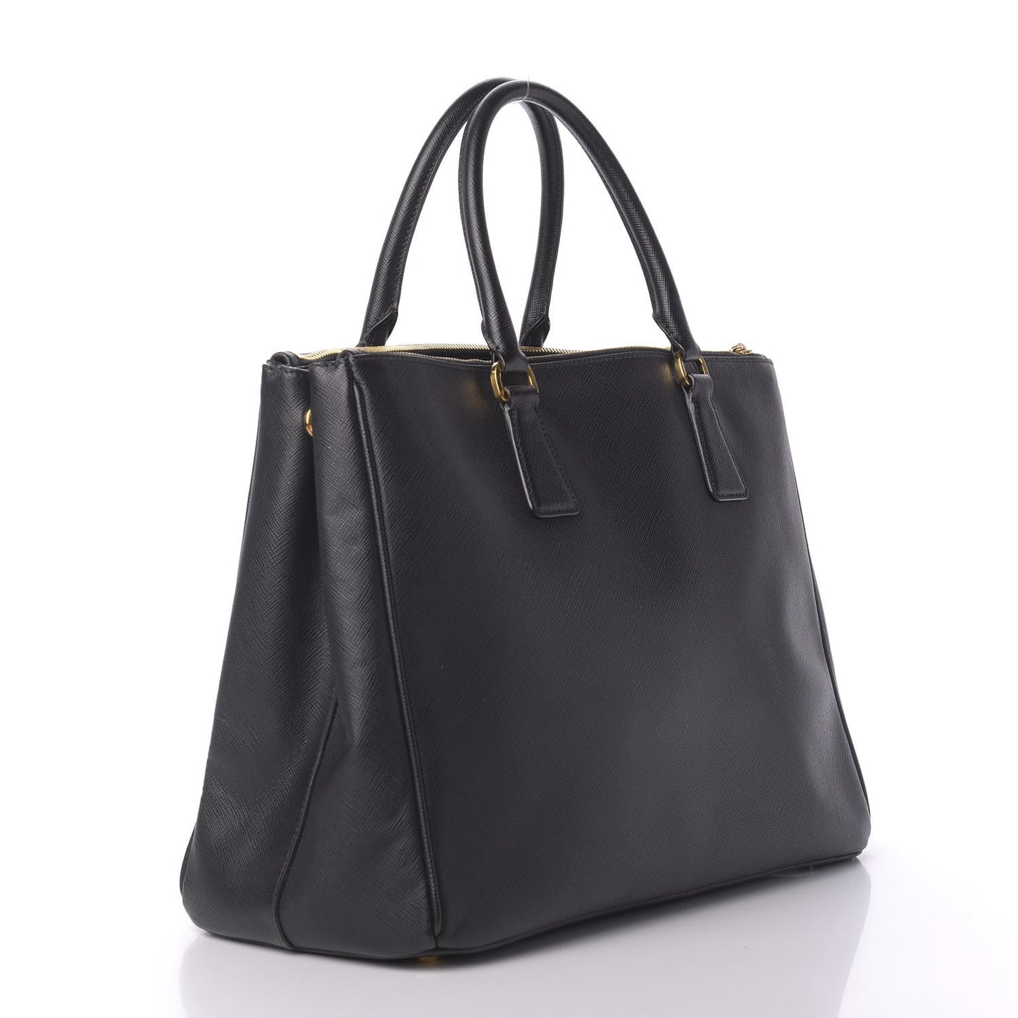 Saffiano Large Galleria Double Zip Tote Black