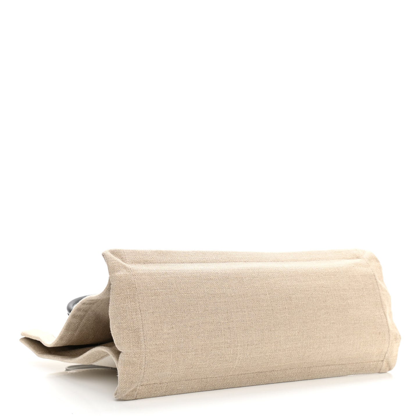 Linen Calfskin Small Rive Gauche Tote Greggio Natural