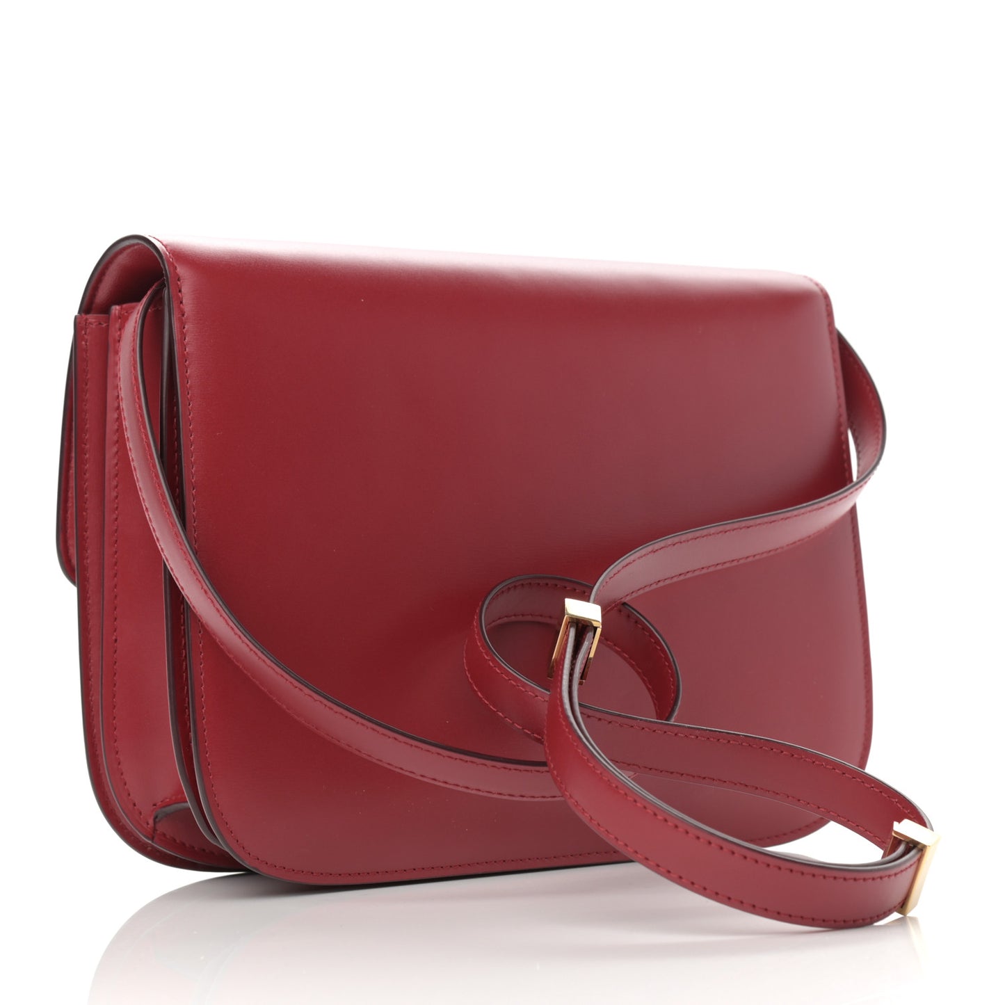 Box Calfskin Medium Classic Box Flap Bag Red