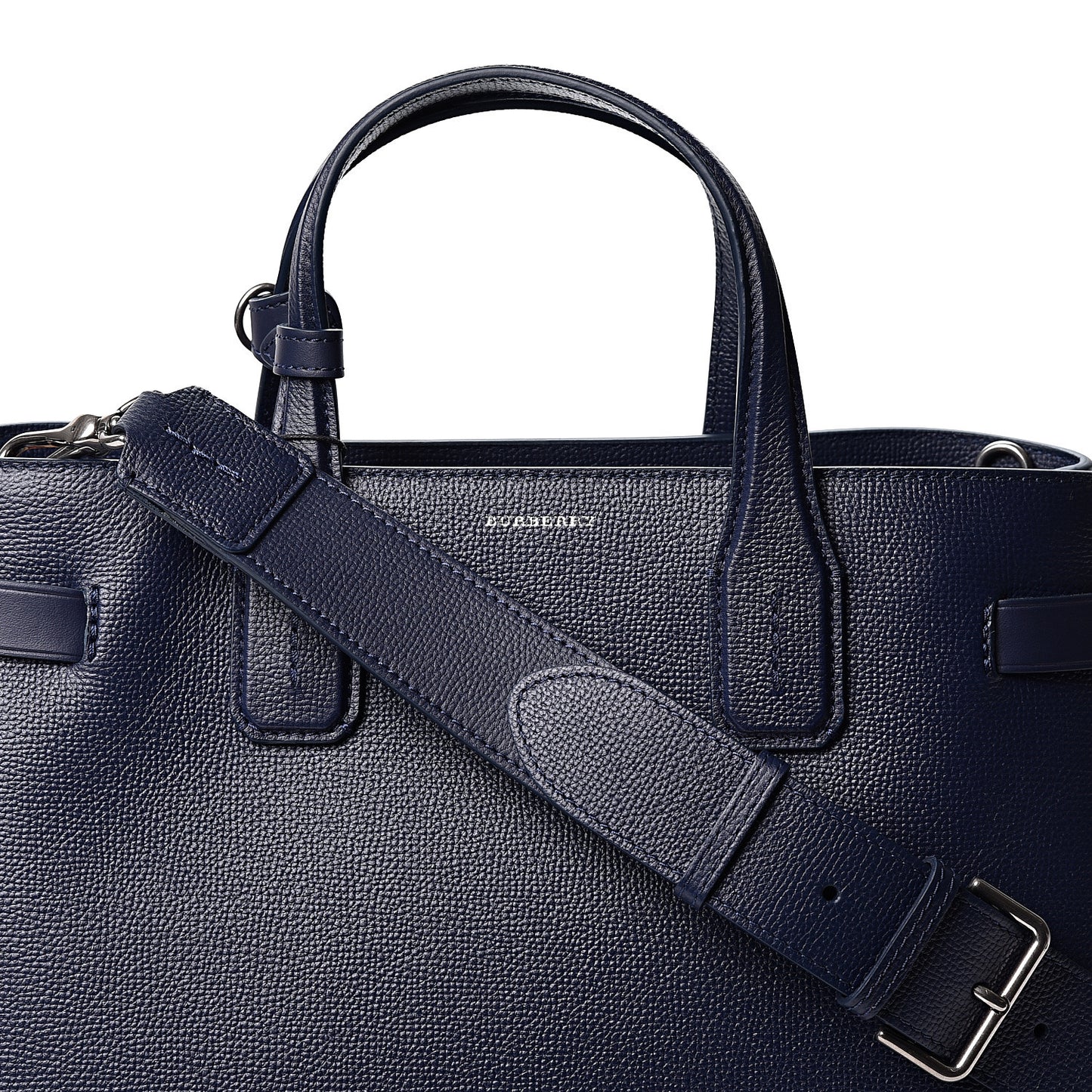 Derby Calfskin Vintage Check Medium Banner Tote Regency Blue