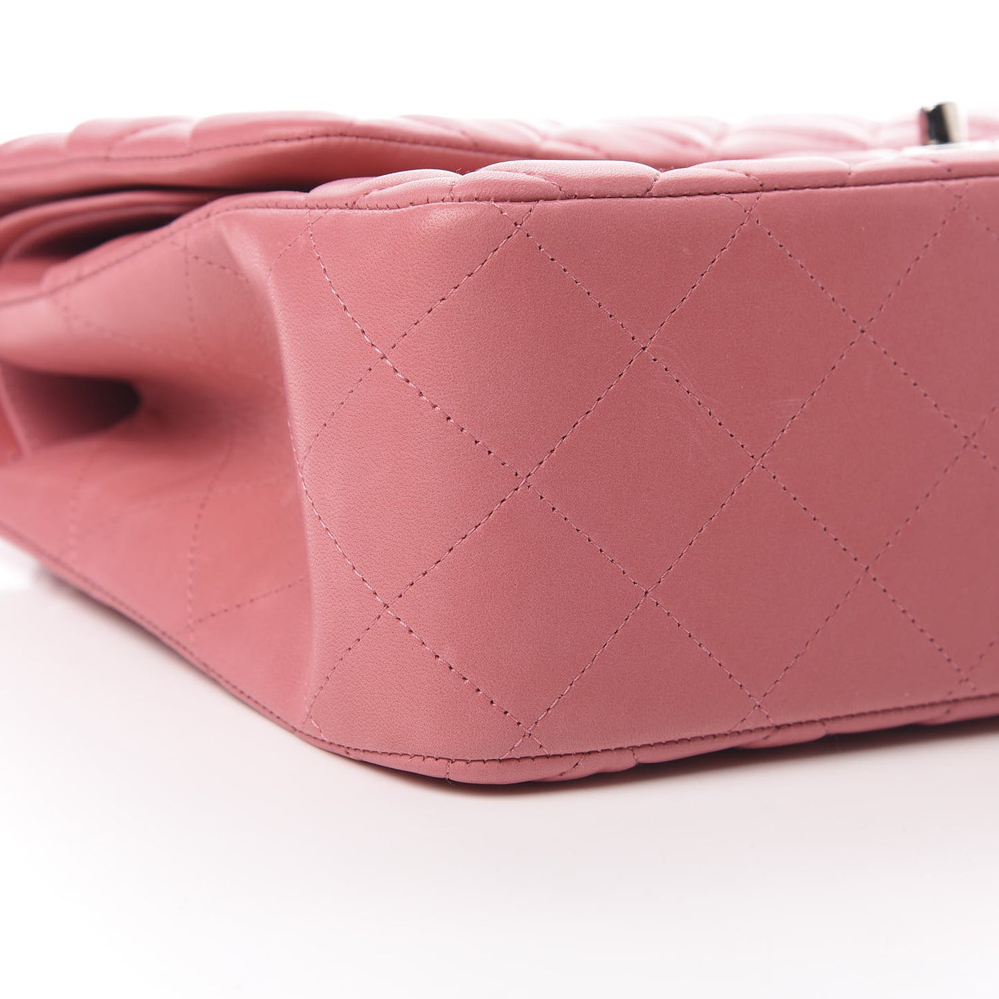 Lambskin Quilted Jumbo Double Flap Pink