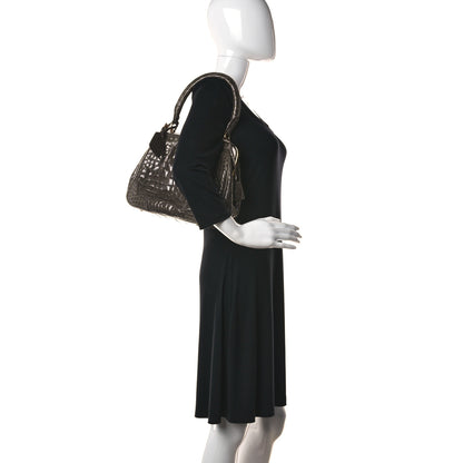 Prada Crocodile Frame Shoulder Bag Grigio 2 of 13