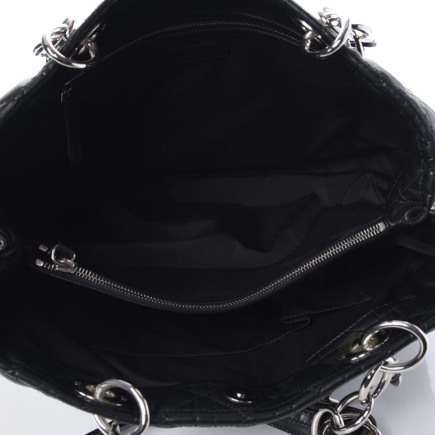Lambskin Cannage Large Dior Soft Shopping Tote Black