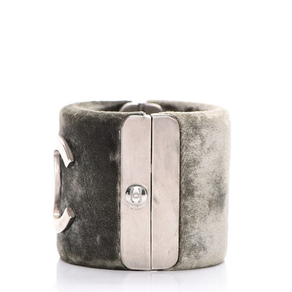 Chanel Velvet CC Cuff Silver Grey 5 of 10