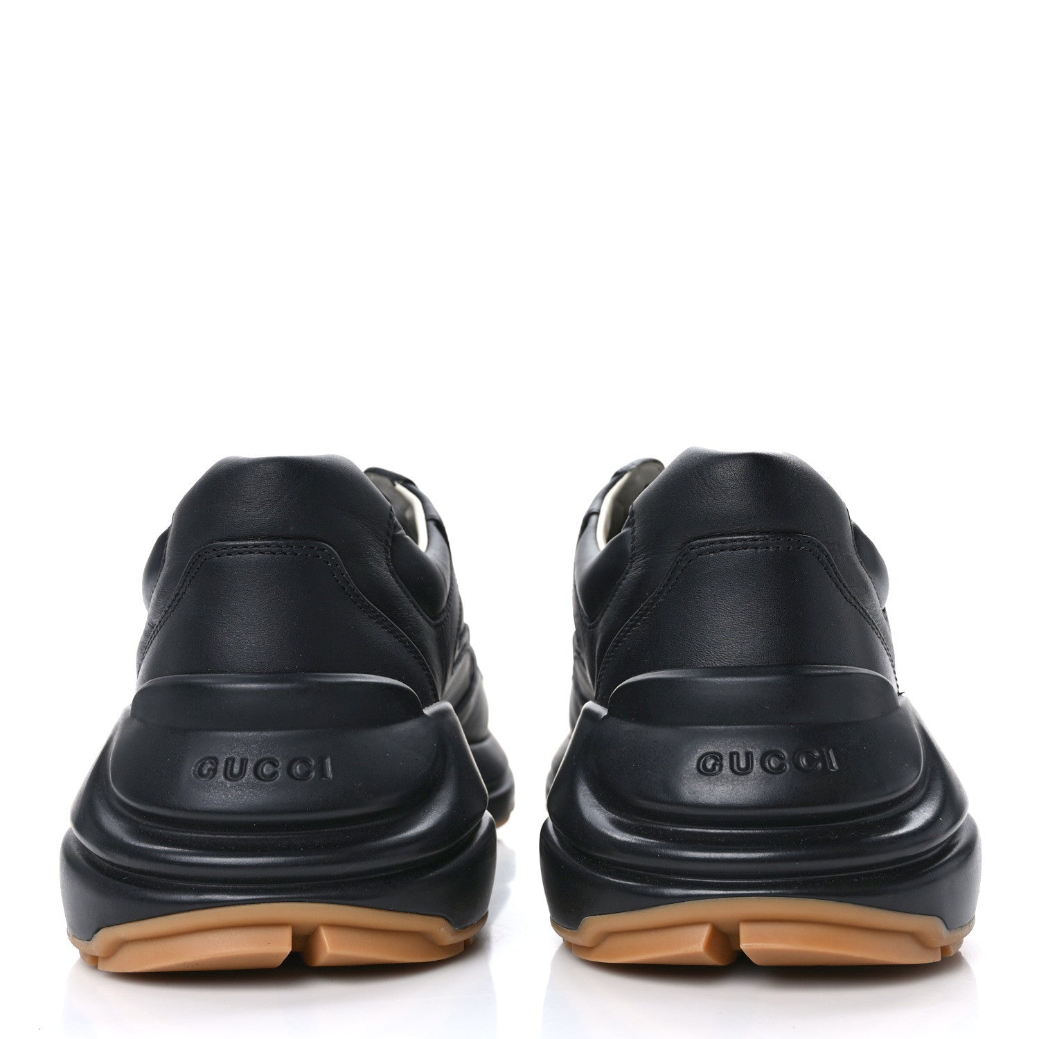 Gucci Calfskin Iridescent Logo Mens Rhyton Sneakers 8 Black 5 of 10
