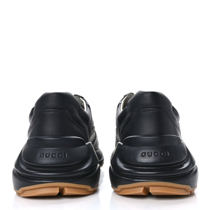 Gucci Calfskin Iridescent Logo Mens Rhyton Sneakers 8 Black 5 of 10