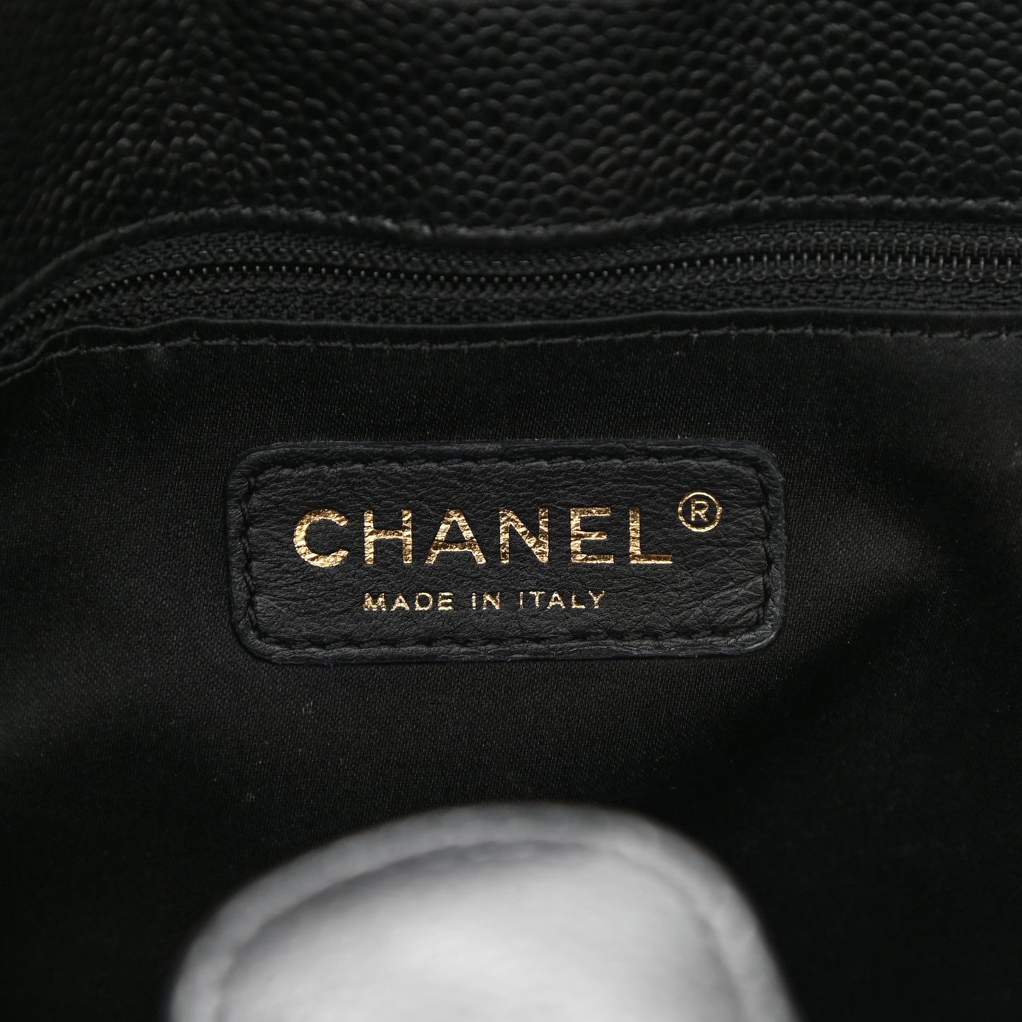 Caviar Quilted Petit Shopping Tote PST Black