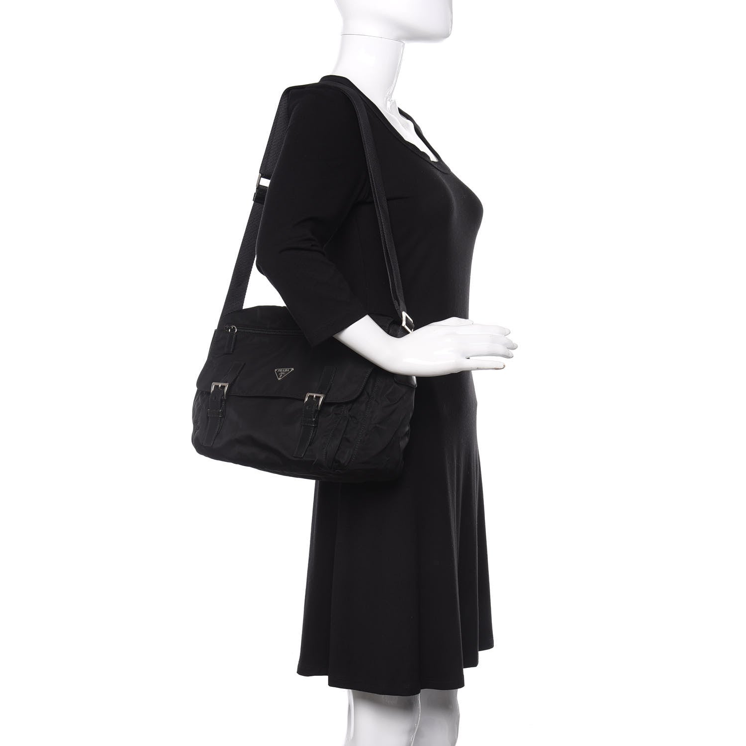Prada Nylon Vela Messenger Bag Black 2 of 9