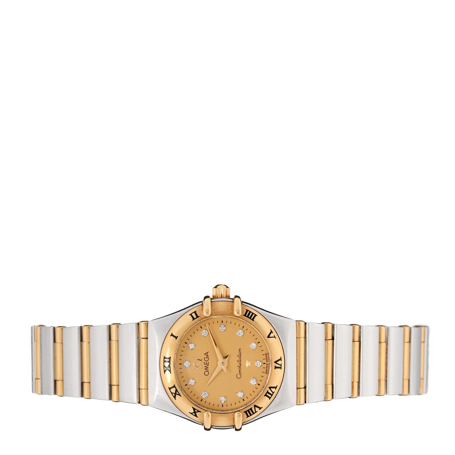 Omega Stainless Steel 18K Yellow Gold Diamond 22mm Constellation Quartz Watch Champagne 1262.15.00 2 of 4