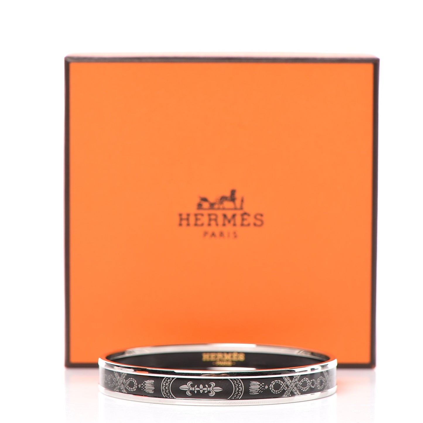 Enamel Printed Narrow Grand Apparat 2 Bracelet 62 Black