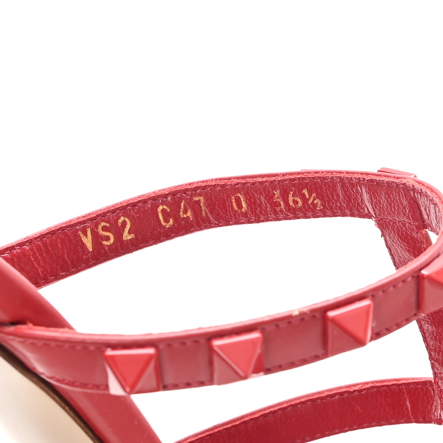 Patent Lacquered Monochrome Rockstud 60mm Caged Slide Sandals 36.5 Rosso Valentino