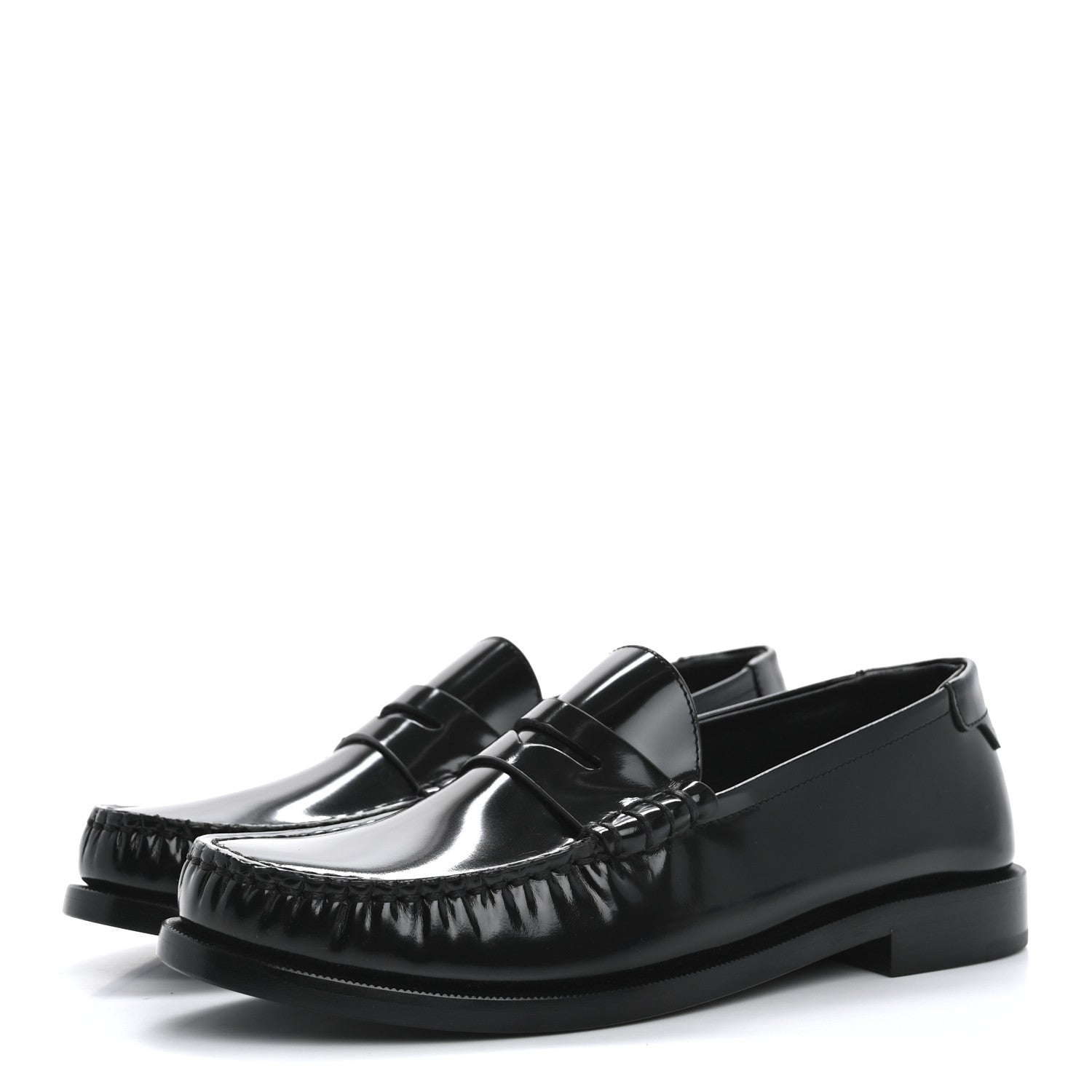 Saint Laurent Calfskin Penny Loafers 37 Black 4 of 10