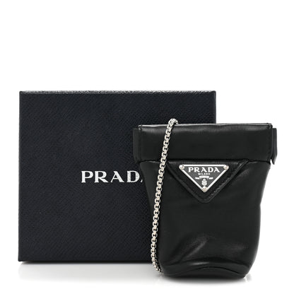Prada Nappa Re-Nylon Metal Triangle Logo Mini Bucket Crossbody Pouch Black 9 of 9