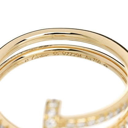 Cartier 18K Yellow Gold Diamond Double Juste Un Clou Paved Ring 55 7.25 5 of 6
