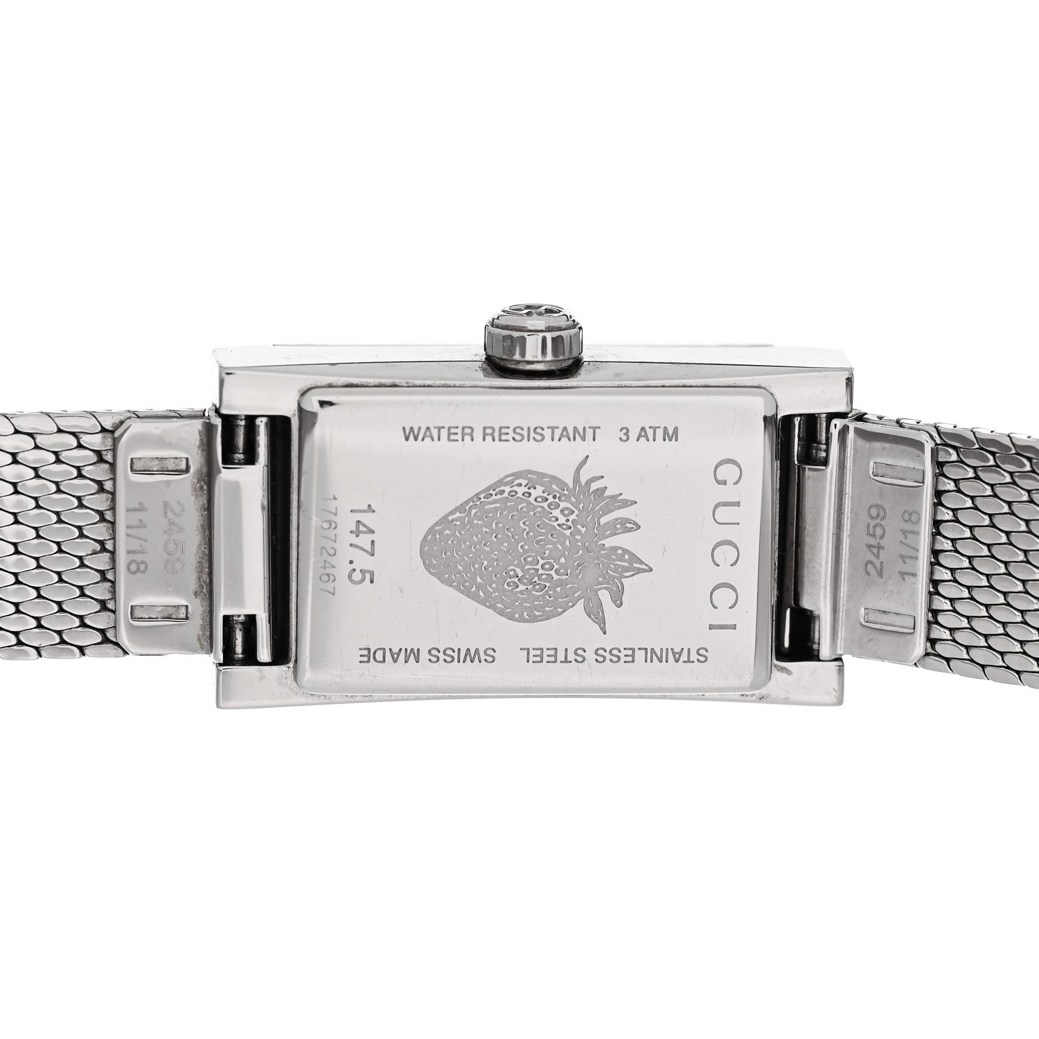Gucci Stainless Steel 14mm Web G-Frame Quartz Watch Green 4 of 4