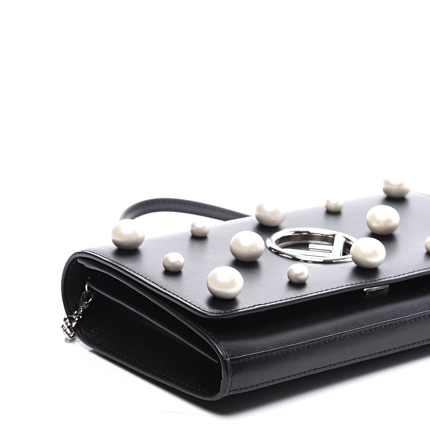 Fendi Vitello Liberty Pearl F is Fendi Wallet On Chain Black 8 of 10