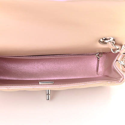 Chanel Iridescent Lambskin Quilted Mini Rectangular Flap Pink 5 of 9